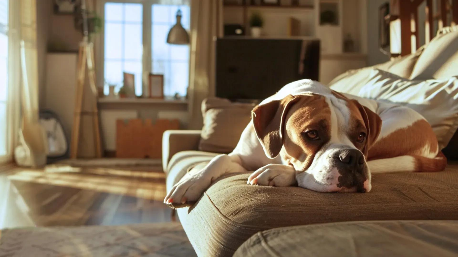 Chien seul à la maison